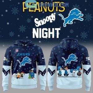 Detroit Lions Cheer Christmas Night With Peanuts And Snoopy Hoodie Long Pants