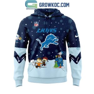 Detroit Lions Cheer Christmas Night With Peanuts And Snoopy Hoodie Long Pants