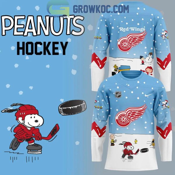 Detroit Red Wings Snoopy And His Peanuts Team 2024 Hockey Jersey