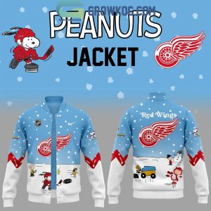 Detroit Red Wings Snoopy Celebrating Peanuts Winter Break 2024 Baseball Jacket