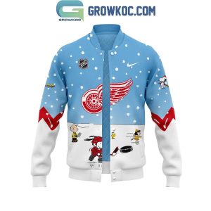 Detroit Red Wings Snoopy Celebrating Peanuts Winter Break 2024 Baseball Jacket