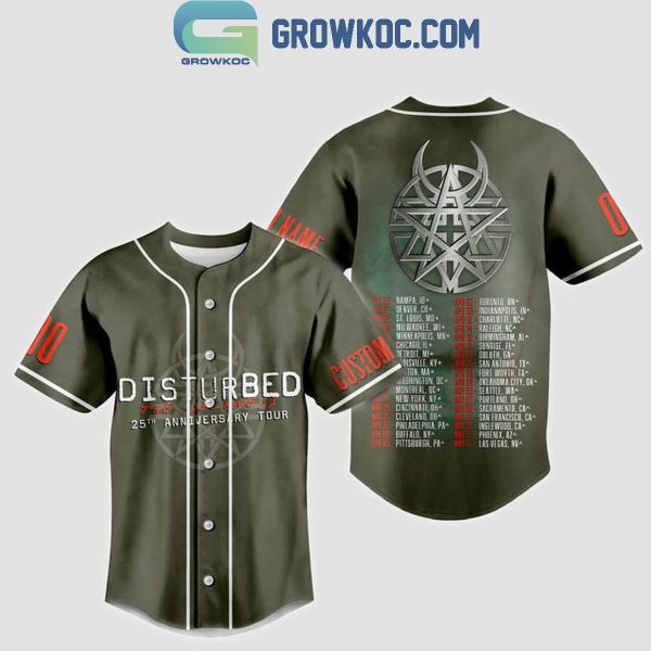 Disturbed 25th Anniversary Tour 2025 Fan Personalized Baseball Jersey