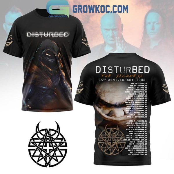 Disturbed The Sickness 25th Anniversary Tour 2025 Hoodie T-Shirt