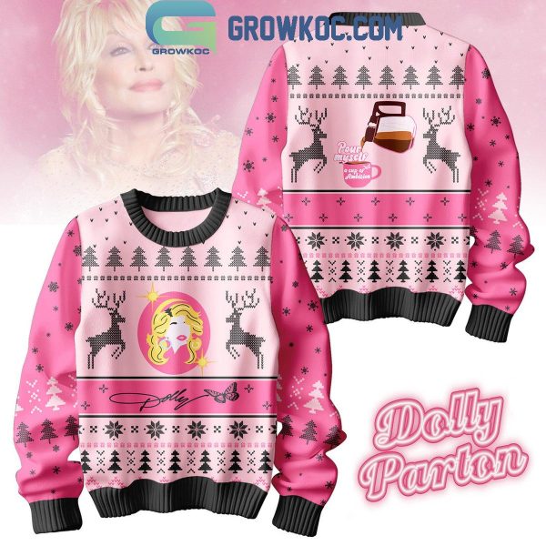 Dolly Parton Pour Myself A Cup Of Ambition Christmas 2024 Ugly Sweater