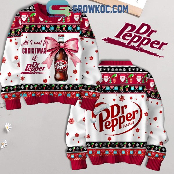 Dr. Pepper All I Want For Christmas 2024 Dr. Pepper Ugly Sweater