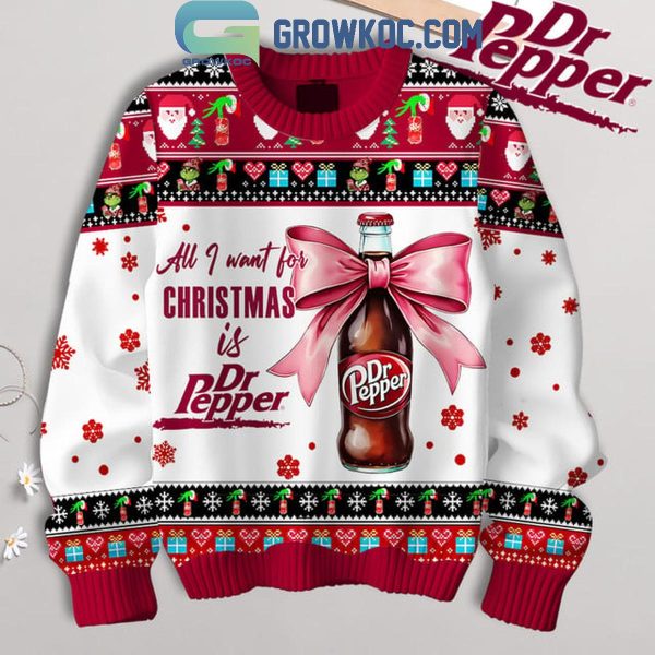 Dr. Pepper All I Want For Christmas 2024 Dr. Pepper Ugly Sweater