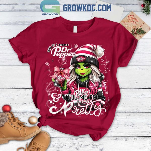 Dr. Pepper Tell Me I’m Pretty The Grinch Christmas Fleece Pajamas Set