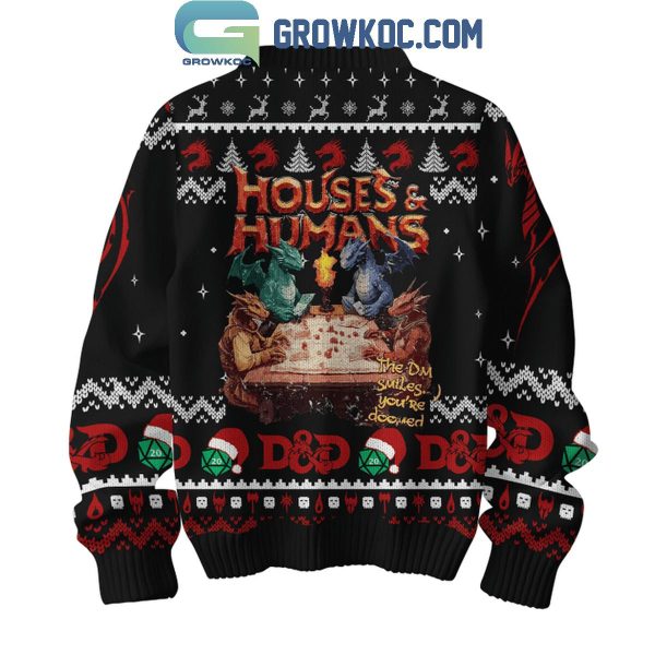 Dungeons & Dragons All I Want For Christmas Is Houses And Humans Ugly Sweater