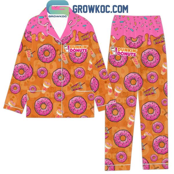 Dunkin Donuts In Love With Sugar And You Polyester Pajamas Set