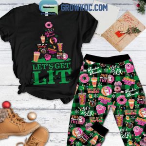 Dunkin’ Donuts Let’s Get Lit 2024 Fleece Pajamas Set