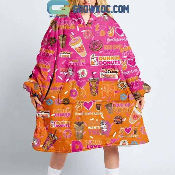 Dunkin’ Donuts Peace Love Dunkin Oodie Hoodie Blanket