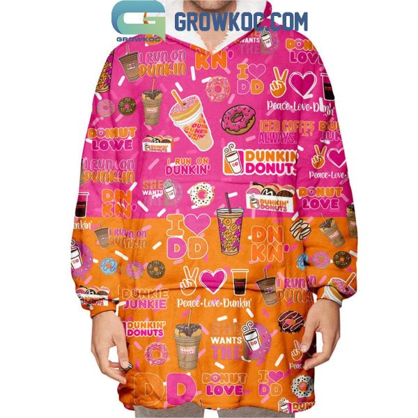 Dunkin’ Donuts Peace Love Dunkin Oodie Hoodie Blanket