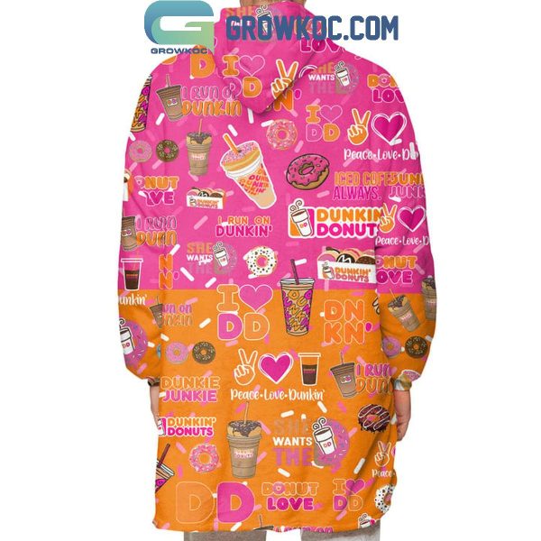 Dunkin’ Donuts Peace Love Dunkin Oodie Hoodie Blanket