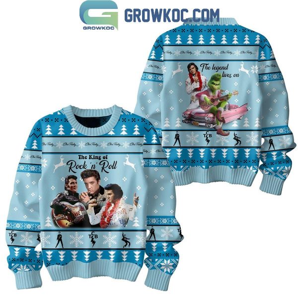 Elvis Presley Rock And Roll With The Grinch Christmas Ugly Sweater