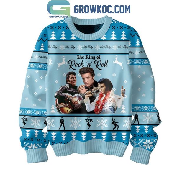 Elvis Presley Rock And Roll With The Grinch Christmas Ugly Sweater