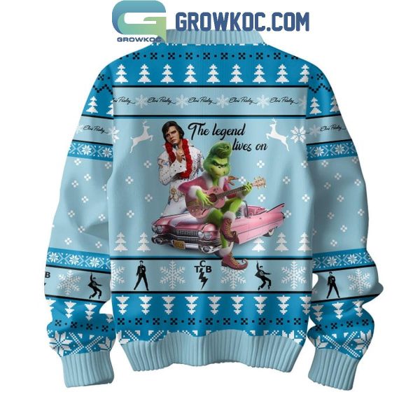 Elvis Presley Rock And Roll With The Grinch Christmas Ugly Sweater