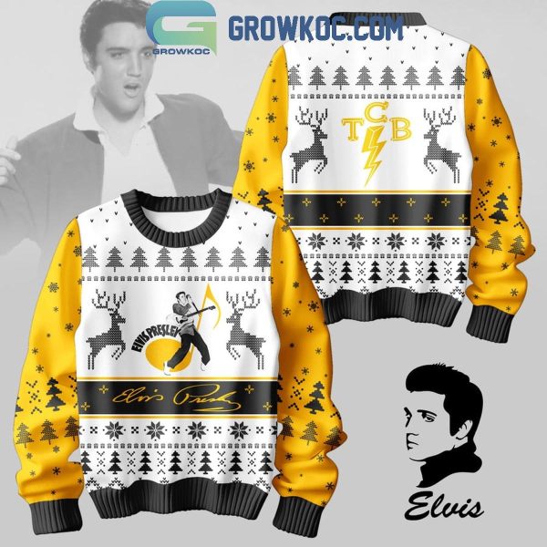 Elvis Presley With TCB Band On Christmas 2024 Ugly Sweater