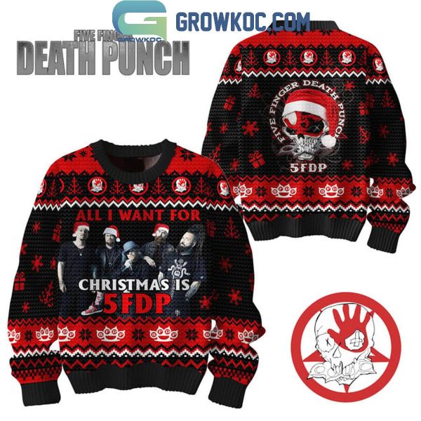 Five Finger Death Punch All I Want For Christmas Is 5FDP Merry Christmas Ugly Sweater