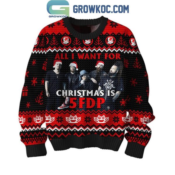 Five Finger Death Punch All I Want For Christmas Is 5FDP Merry Christmas Ugly Sweater