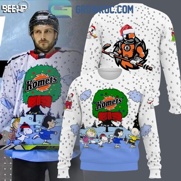 Fort Wayne Komets Christmas Snoopy Peanuts Ice Skating Winter 2024 Hoodie T-Shirt