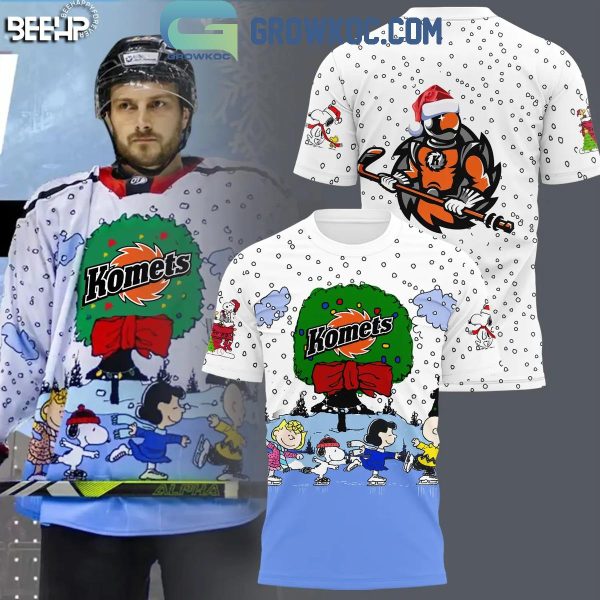 Fort Wayne Komets Christmas Snoopy Peanuts Ice Skating Winter 2024 Hoodie T-Shirt