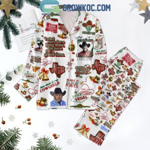 George Strait Blame It On My Roots Christmas 2024 Polyester Pajamas Set