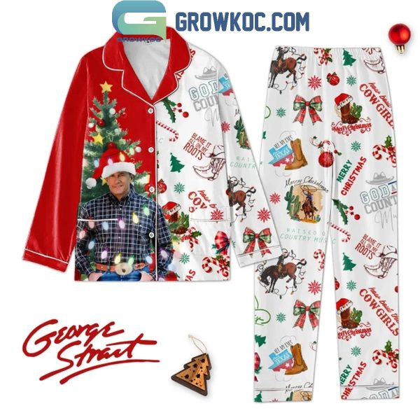 George Strait How About The Cowgirls Christmas Polyester Pajamas Set