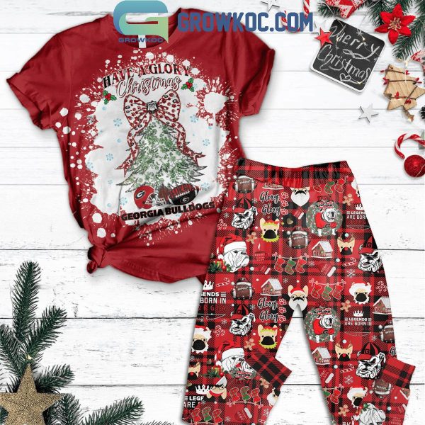 Georgia Bulldogs Have A Glory Xmas 2024 Christmas Fleece Pajamas Set