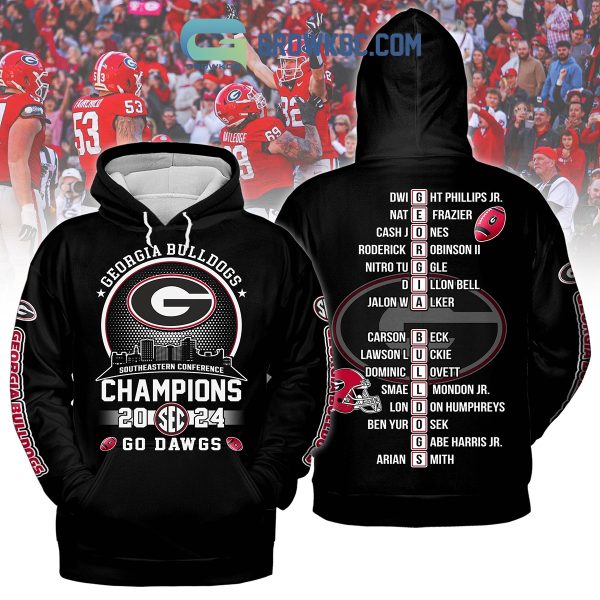 Georgia Bulldogs SEC Championship 2024 Champions Hoodie T-Shirt Black Design