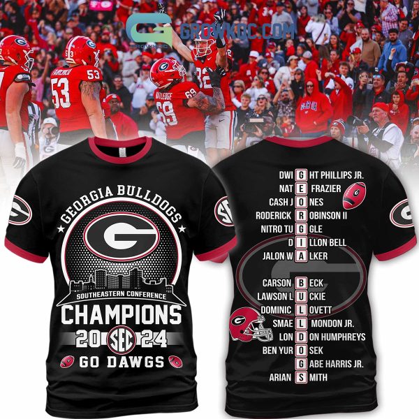 Georgia Bulldogs SEC Championship 2024 Champions Hoodie T-Shirt Black Design