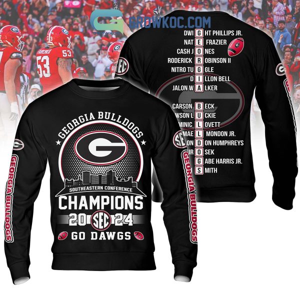 Georgia Bulldogs SEC Championship 2024 Champions Hoodie T-Shirt Black Design