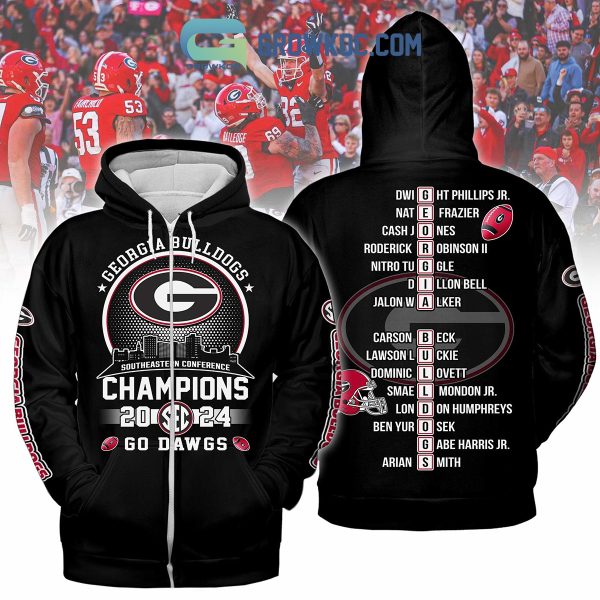 Georgia Bulldogs SEC Championship 2024 Champions Hoodie T-Shirt Black Design