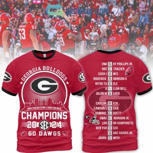 Georgia Bulldogs SEC Championship 2024 Champions Red Version Hoodie T-Shirt