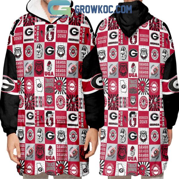 Georiga Bulldogs Dawgs UGA 2024 Christmas Oodie Hoodie Blanket