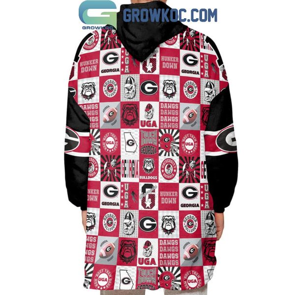 Georiga Bulldogs Dawgs UGA 2024 Christmas Oodie Hoodie Blanket