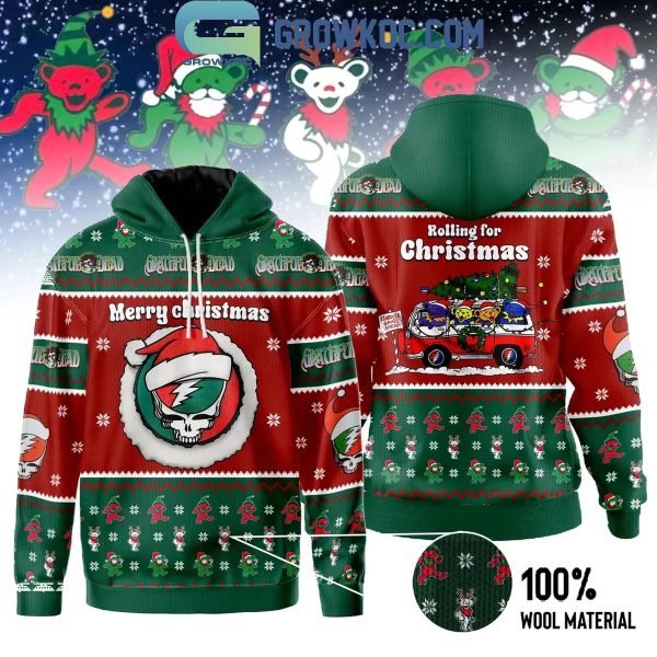 Grateful Dead Merry Christmas 2024 Rolling For Christmas Hoodie Sweater