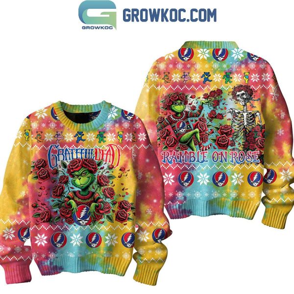 Grateful Dead Ramble On Rose The Grinch Christmas Ugly Sweater