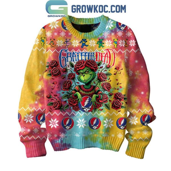 Grateful Dead Ramble On Rose The Grinch Christmas Ugly Sweater