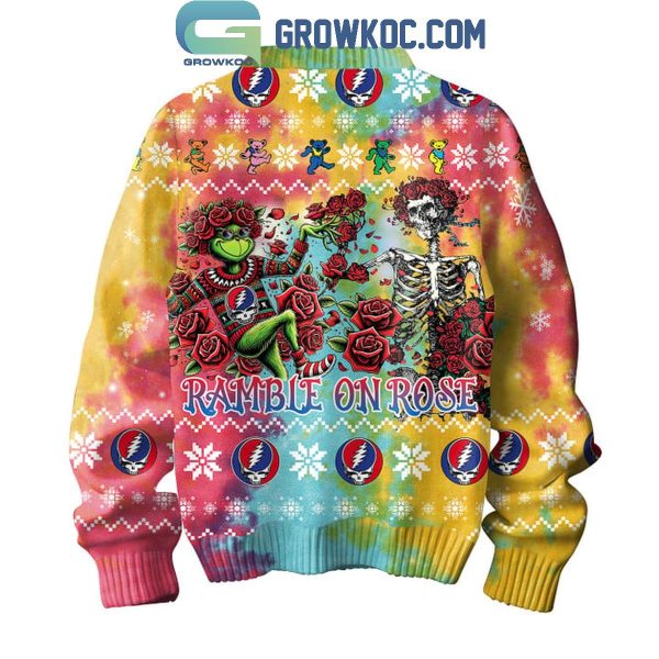 Grateful Dead Ramble On Rose The Grinch Christmas Ugly Sweater