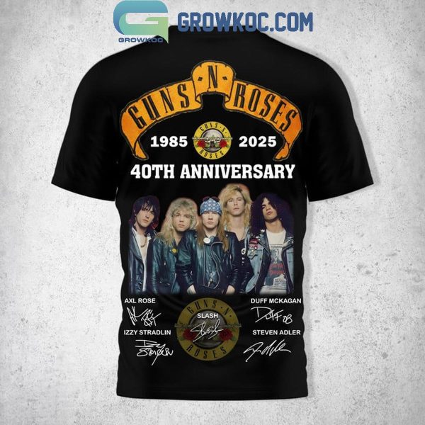 Guns N’ Roses 1985-2025 40th Anniversary Show Tour Hoodie T-Shirt