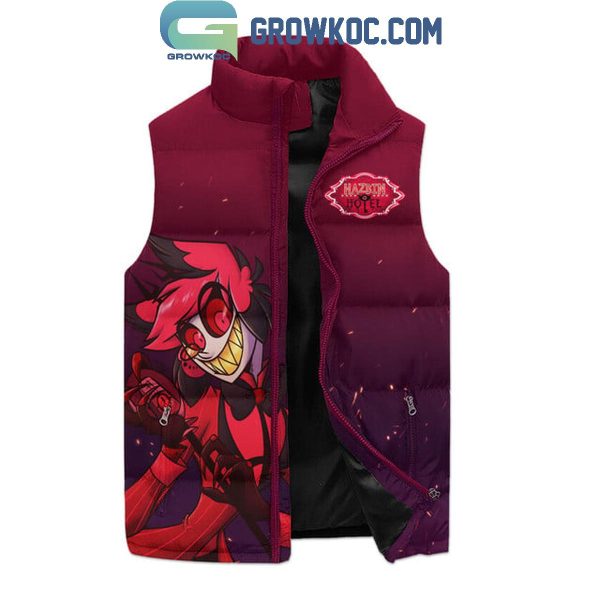 Hazbin Hotel You’re Never Fully Dressed Without A Smile Sleeveless Puffer Jacket