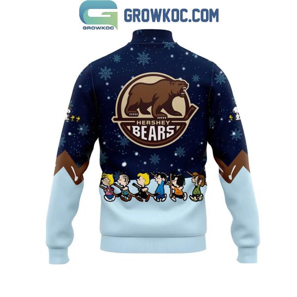 Hershey Bears Christmas Peanuts Friends Snoopy Winter Baseball Jacket