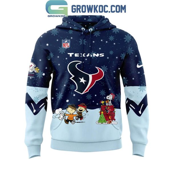 Houston Texans Cheer Christmas Night With Peanuts And Snoopy Hoodie Long Pants