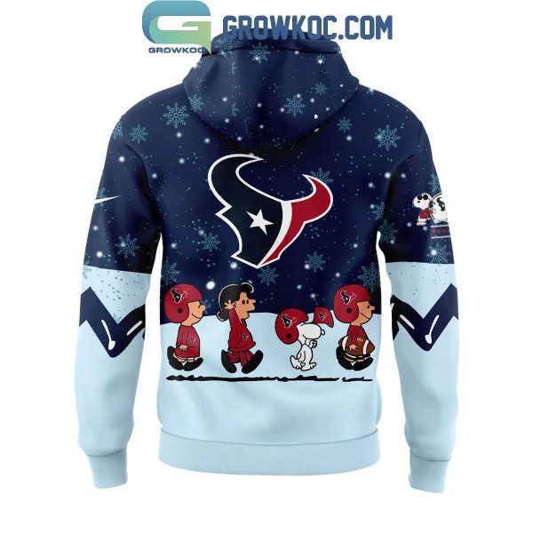 Houston Texans Cheer Christmas Night With Peanuts And Snoopy Hoodie Long Pants