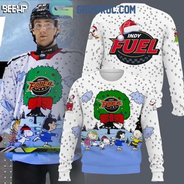 Indy Fuel Christmas Snoopy Peanuts Ice Skating Winter 2024 Hoodie T-Shirt