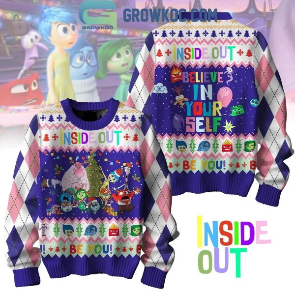 Inside Out Believe In Yourself Be You Christmas Ugly Sweater