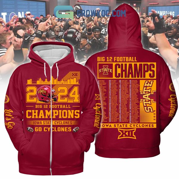 Iowa State Cyclones Big 12 Champions 2024 Red Version Hoodie T-Shirt