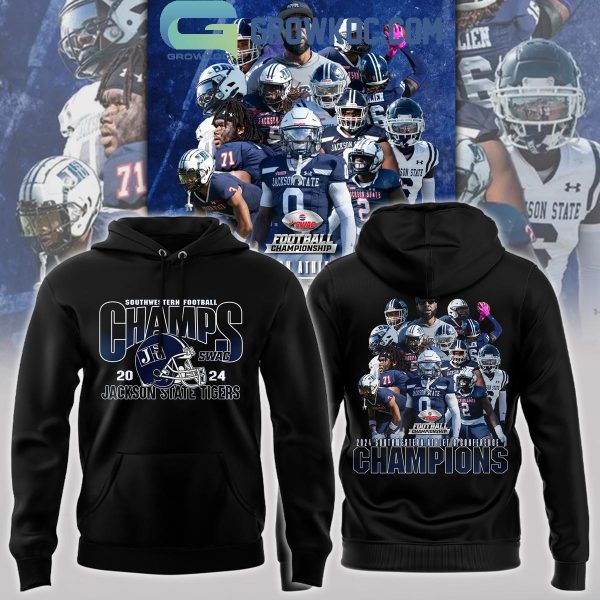 Jackson State Tigers 2024 Southwestern Athletic Conference Champs Hoodie T-Shirt