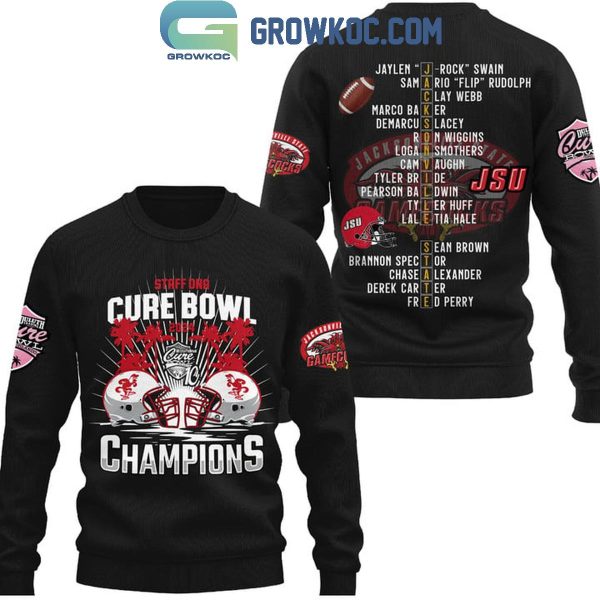 Jacksonville State Gamecocks Staff DNA Cure Bowl 2024 Champions Hoodie T-Shirt