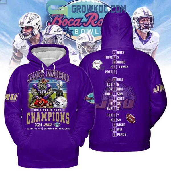 James Madison Dukes Football 2024 Boca Ration Bowl Winner Hoodie T-Shirt